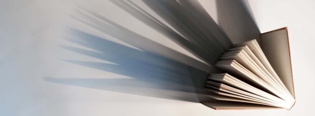 Open book with pages fanning out